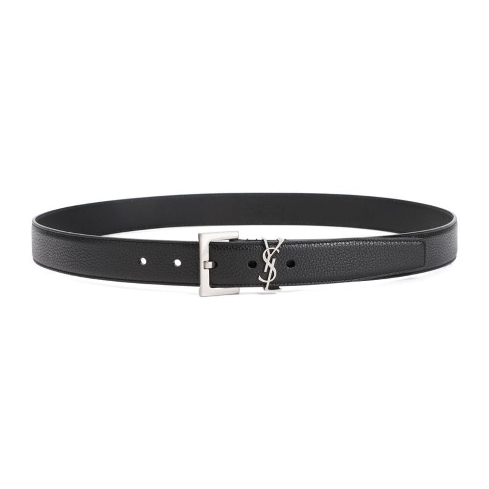 Saint Laurent Grained Calf Leather Belt Men